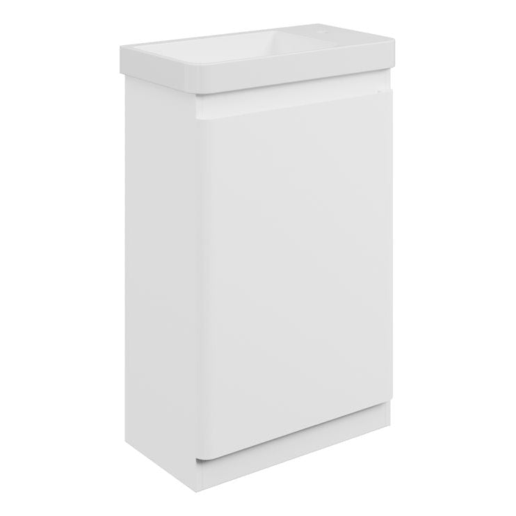 Kuba 550mm Floor Standing Slim Depth 1 Door Basin Unit & 1TH Basin