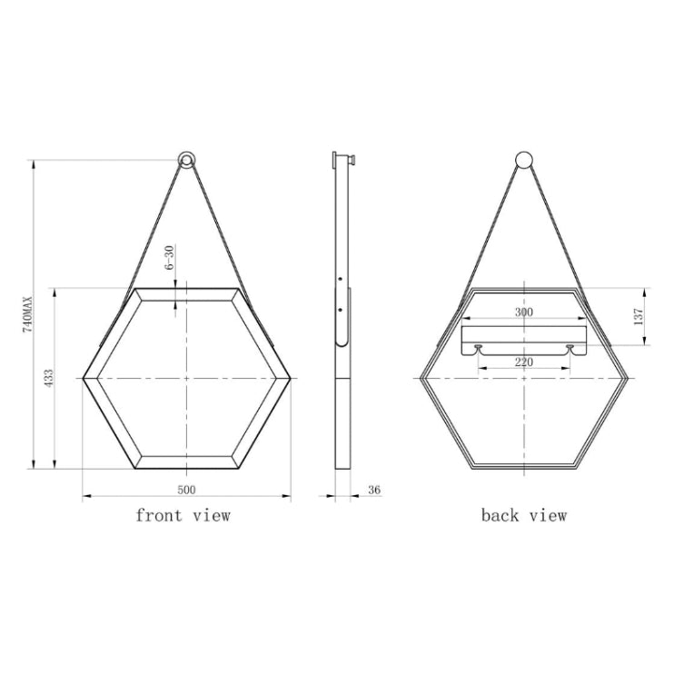 Kanto 500x433mm Hexagonal Mirror - Brushed Bronze