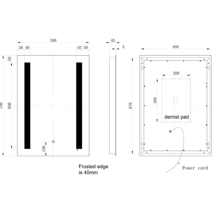 Marisol Rectangle Front-Lit LED Mirror