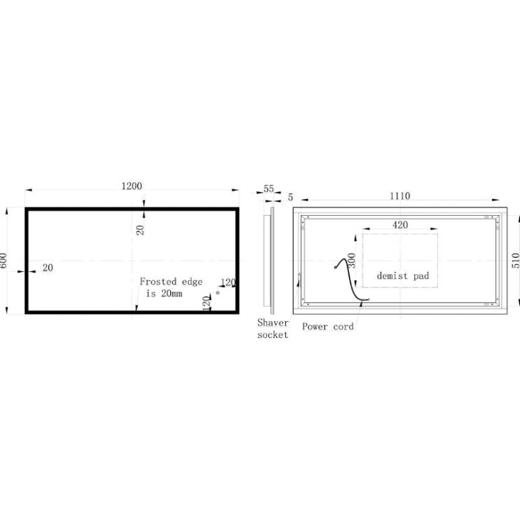 Solana Rectangle Edge-Lit LED Mirror