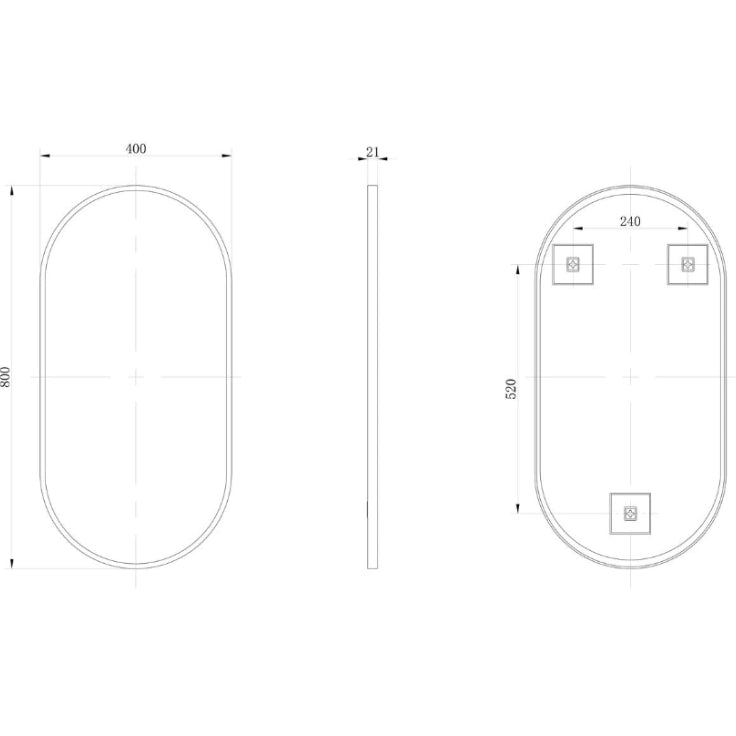 Kenji 800x400mm Oblong Mirror