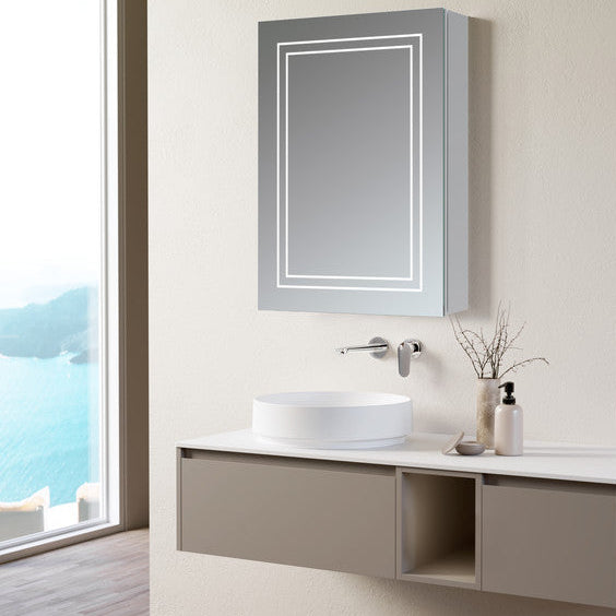 Suki 500mm 1 Door Front-Lit LED Mirror Cabinet