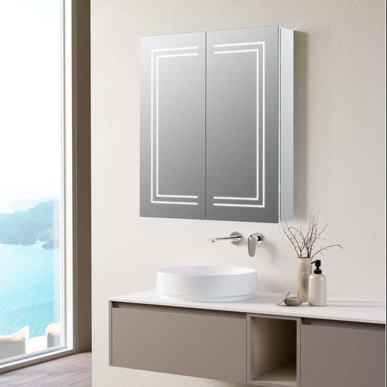 Suki 600mm 2 Door Front-Lit LED Mirror Cabinet