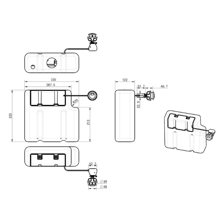 Concealed Cistern (Side Inlet)