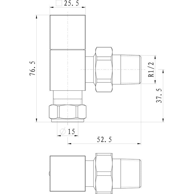 Square Chrome Radiator Valves
