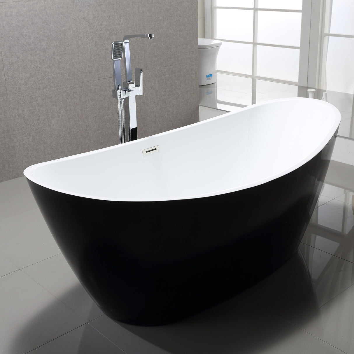 NOIR Freestanding Bathtub black/white 1710mm