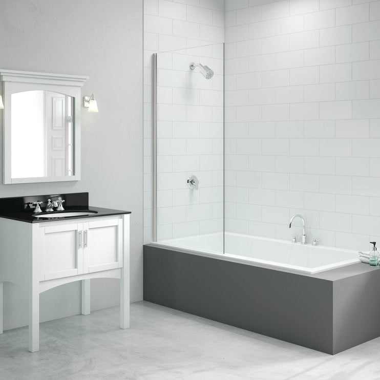 Merlyn 800x1500mm Single Fixed Square Bath Screen (6mm)