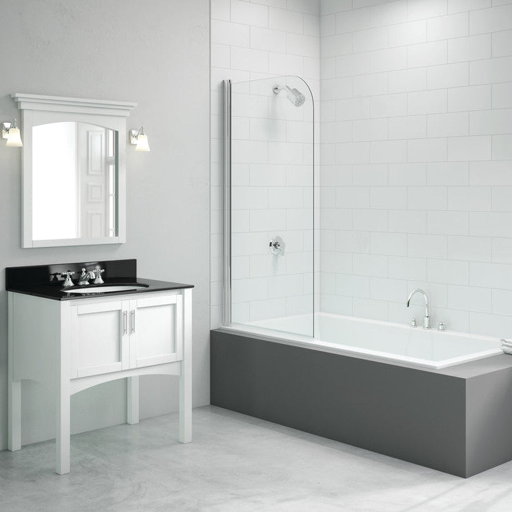 Merlyn 800x1500mm Single Curved Bath Screen (6mm)
