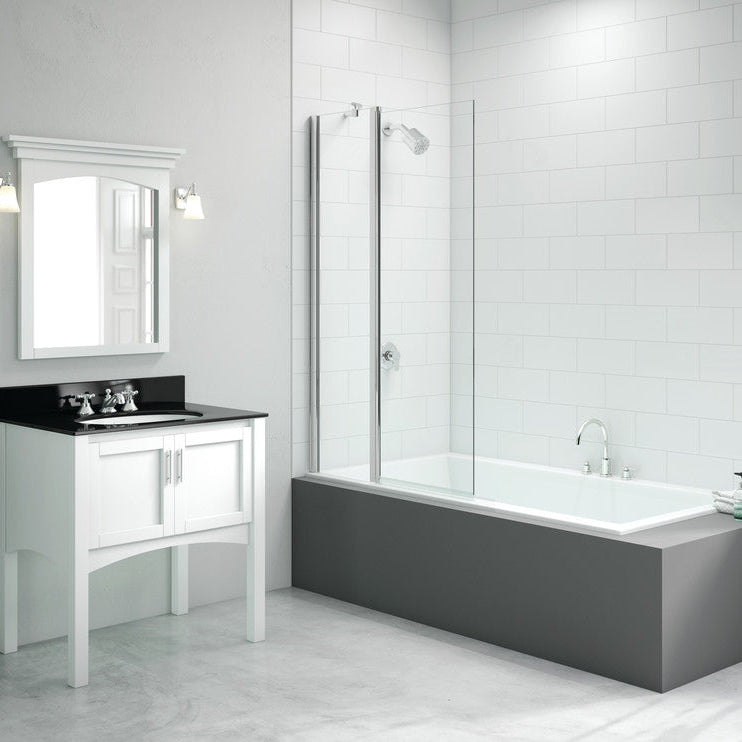 Merlyn 900x1500mm 2-Panel Square Folding Bath Screen (6mm)