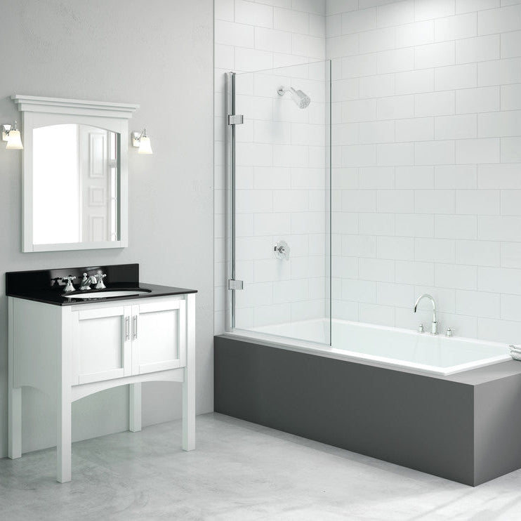 Merlyn 850x1500mm Hinged Square Bath Screen (8mm)