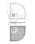 RESIN QUADRANT WHITE ANTI SLIP SHOWER TRAY 900MM X 900MM - WASTE INCLUDED
