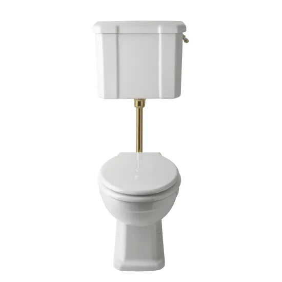 nuie lux Hunton Traditional Low Level Brushed Brass Toilet With Cistern & Flush Pipe