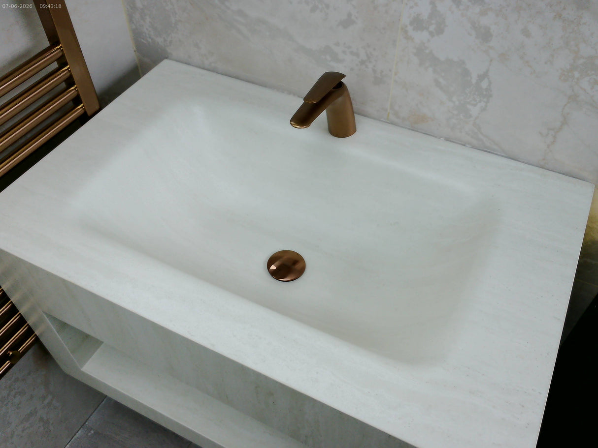 Elsa Stone Beige Wall Hung Vanity Unit 800 mm
