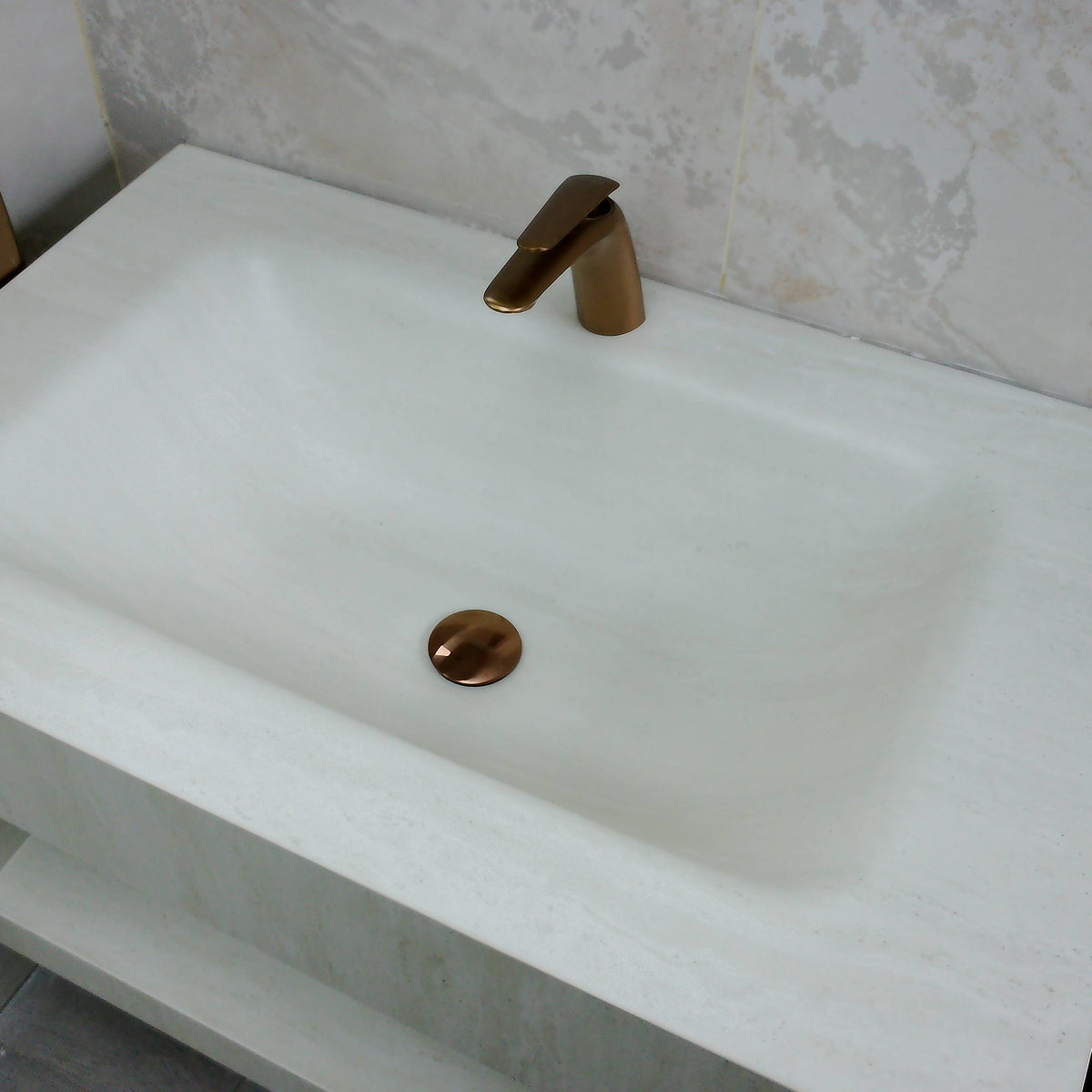 Elsa Stone Beige Wall Hung Vanity Unit 800 mm