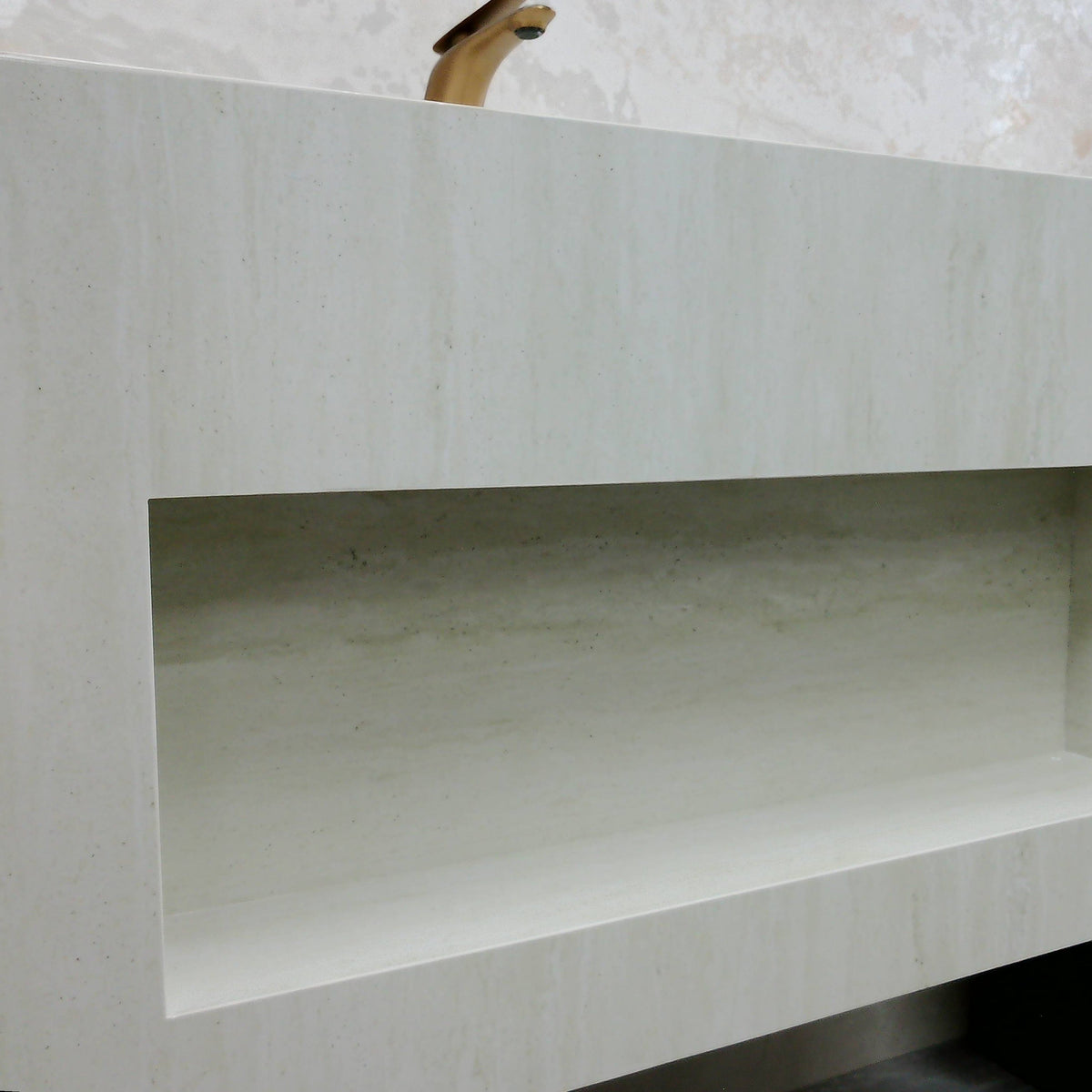 Elsa Stone Beige Wall Hung Vanity Unit 800 mm
