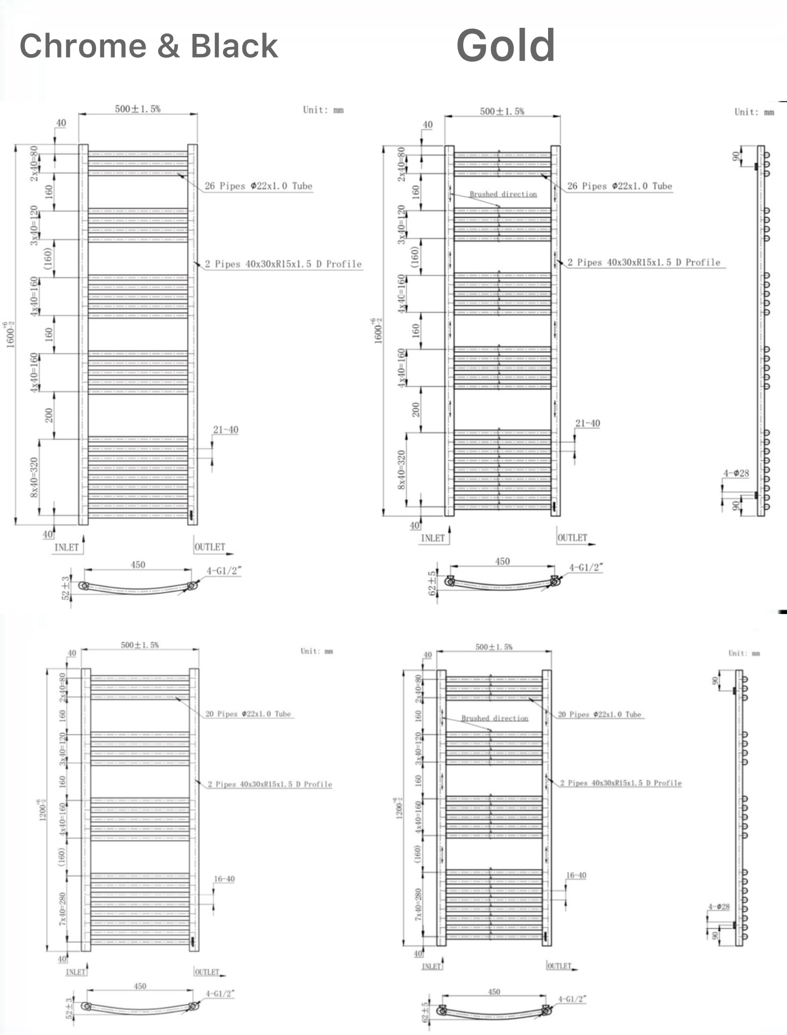 Product dimensions