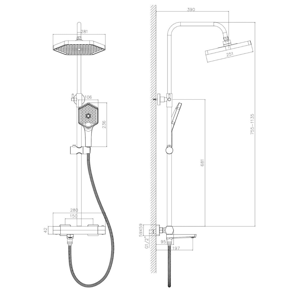 Moro Thermostatic Shower Mixer