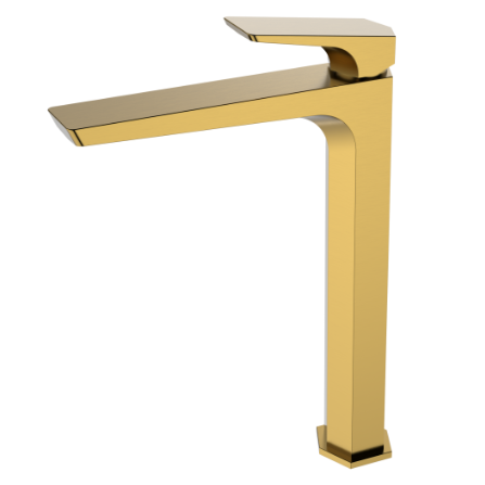 Neck basin mixer brushed gold