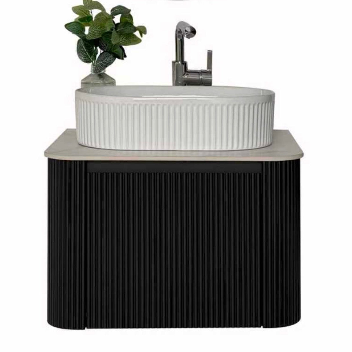Aileen fluted wall hung vanity 600mm