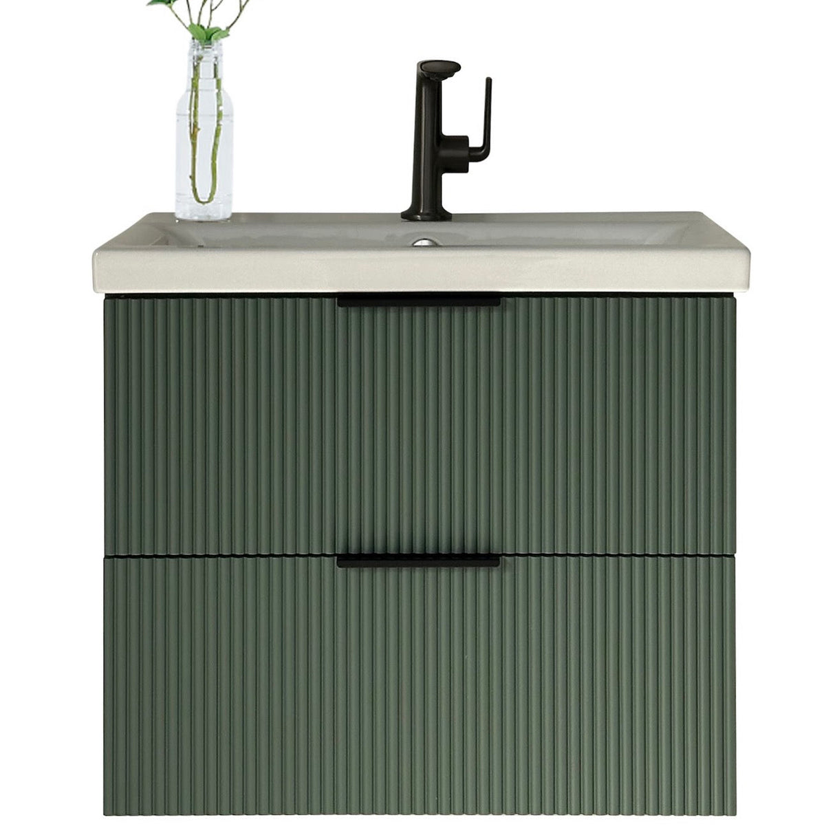Audrey fluted wall hung vanity 600mm