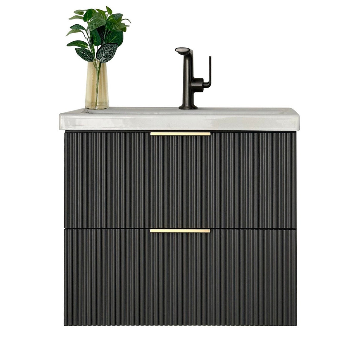 Audrey fluted wall hung vanity 600mm