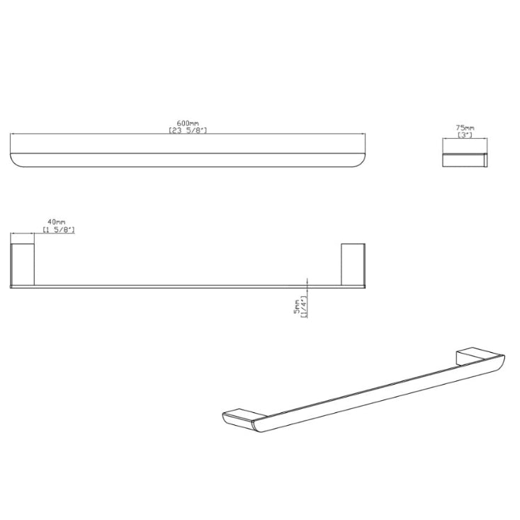 Lunaro Towel Bar brushed gold