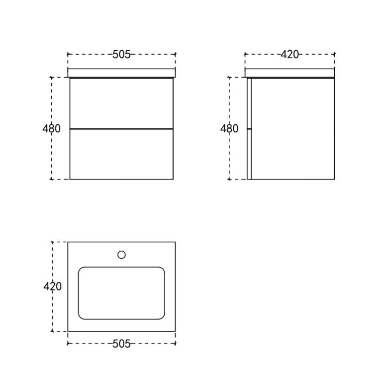 Blanch wall hung vanity 500mm