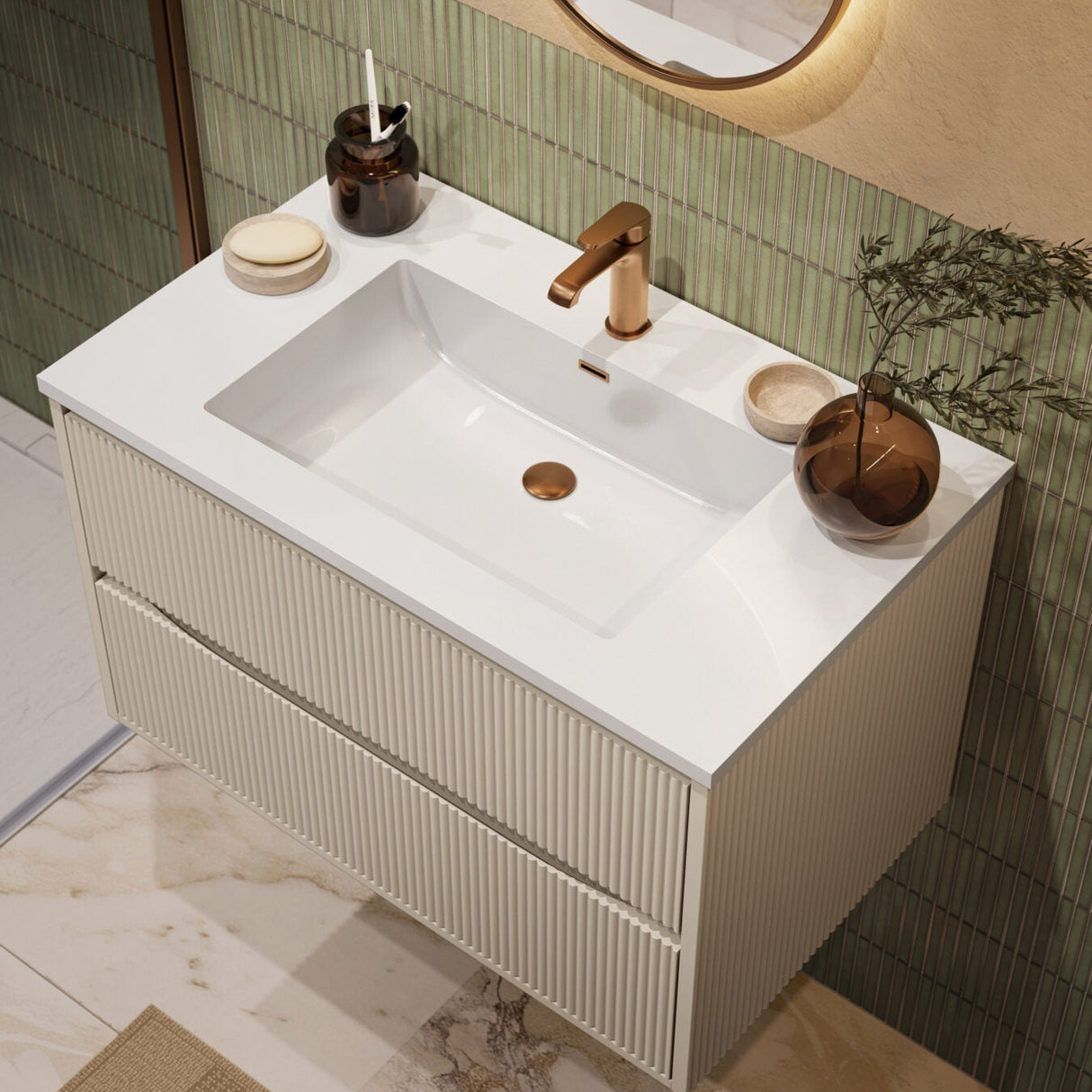 Linea Square wall hung vanity 600mm