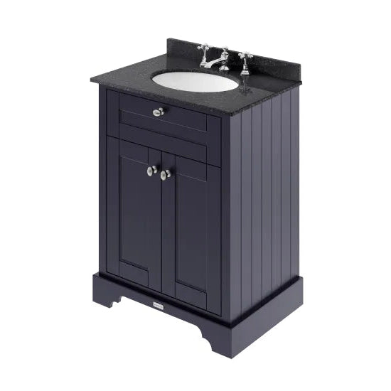 Old London 2 Door Floor Standing Cabinet With 3 Tap Holes Marble Basin