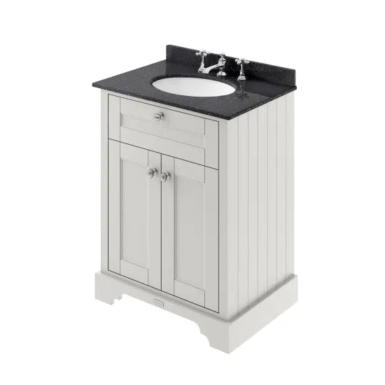 Old London 2 Door Floor Standing Cabinet With 3 Tap Holes Marble Basin