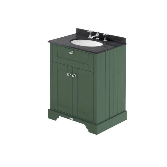 Old London 2 Door Floor Standing Cabinet With 3 Tap Holes Marble Basin