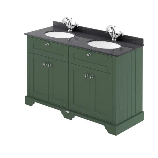 Old London 1200mm 4 Door Floor Standing Cabinet With Black Marble Basin