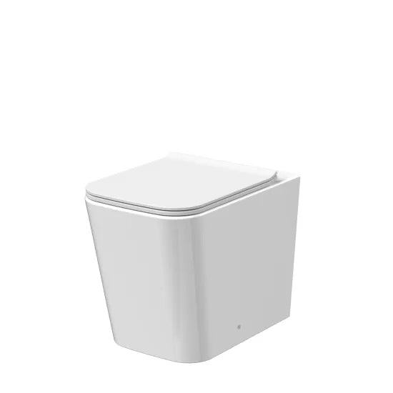 nuie Orlen Back to Wall Square Rimless Toilet Pan With Soft Close Seat