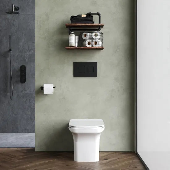 nuie Ava Square Back to Wall Pan With Soft Close Seat