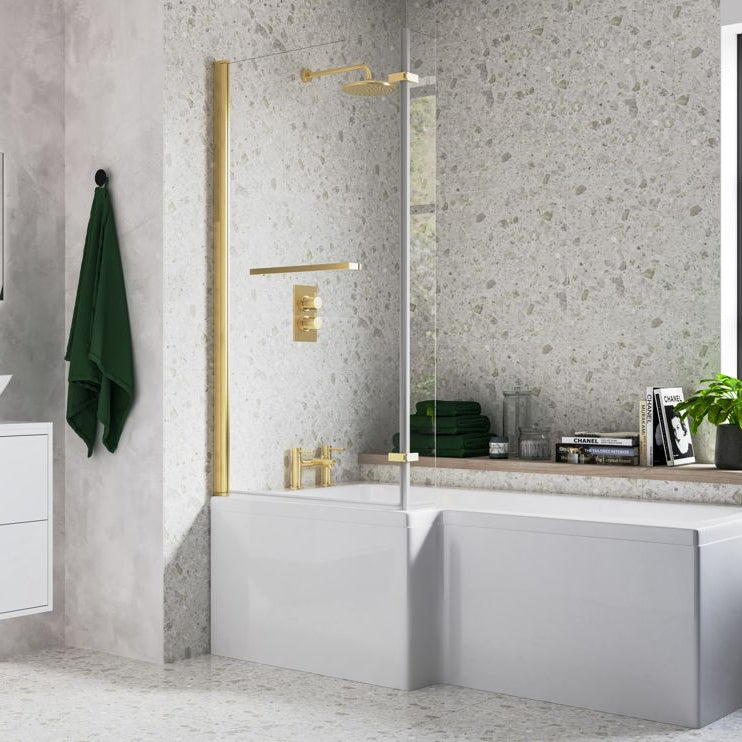815x1500mm L Shape Bath Screen (6mm)
