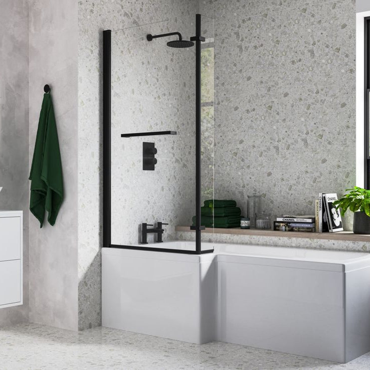 815x1500mm L Shape Bath Screen (6mm)