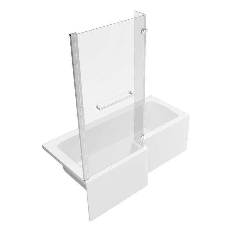 Navarre L Shape 1700x850x560mm 0TH Shower Bath Pack - Chrome