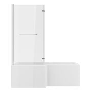 Navarre L Shape 1700x850x560mm 0TH Shower Bath Pack - Chrome