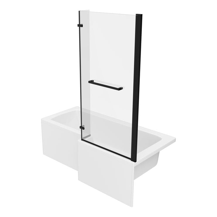 Navarre L Shape 1700x850x560mm 0TH Shower Bath Pack - Matt Black