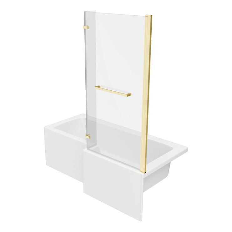 Navarre L Shape 1700x850x560mm 0TH Shower Bath Pack - Brushed Brass