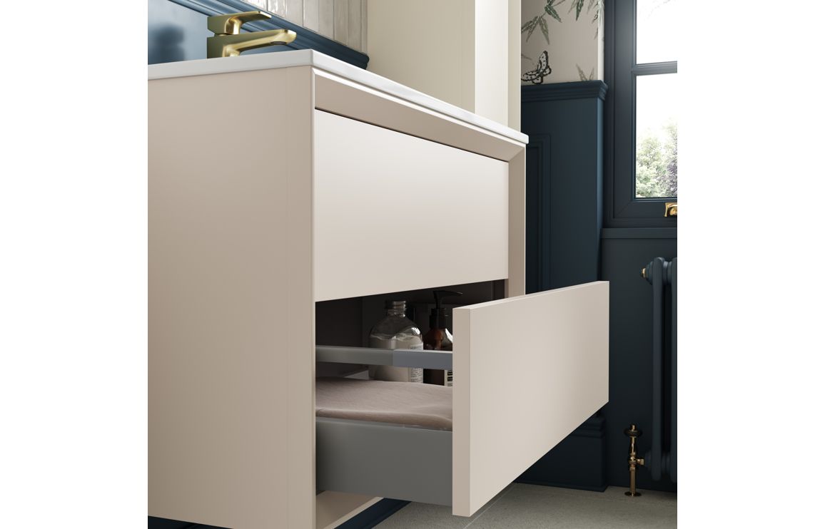 Push 1200mm Wall Hung 4 Drawer Basin Unit Run & Top