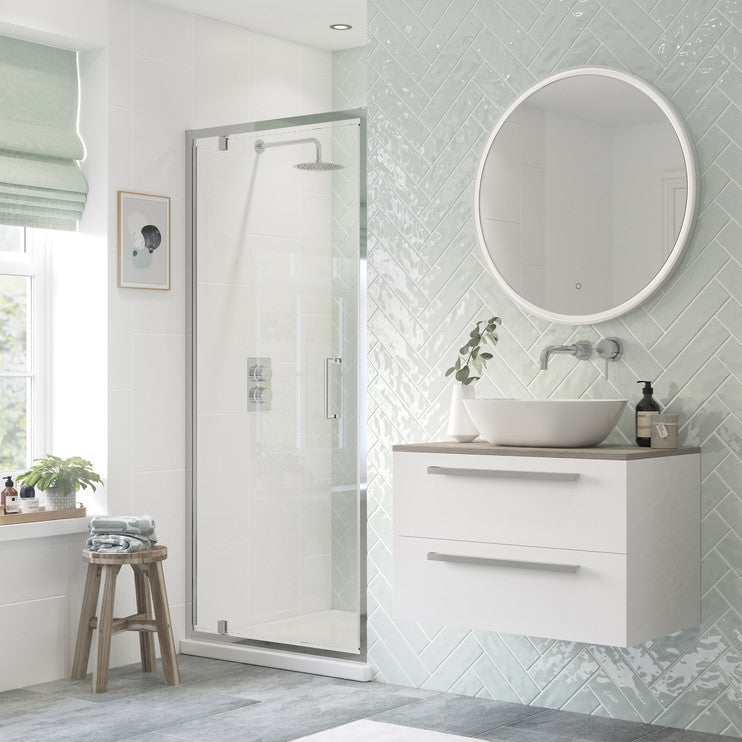 Flex 760mm Pivot Door - Chrome