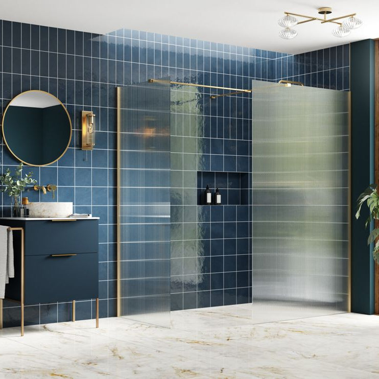 Iconix Fluted Wetroom Panel & Side Panel Arm