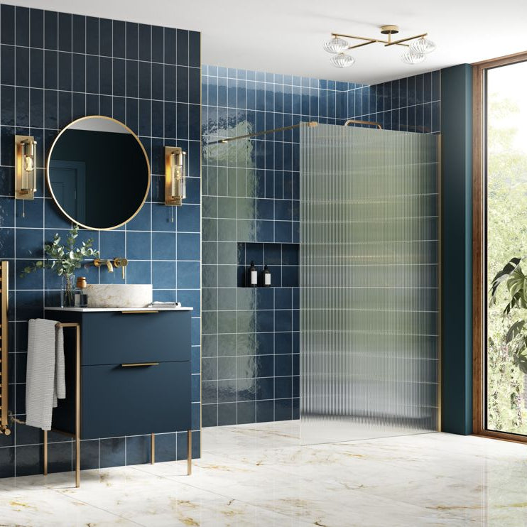 Iconix Fluted Wetroom Panel & Support Arm