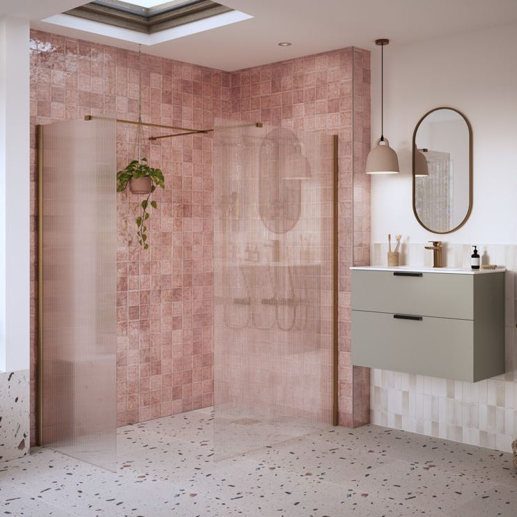 Iconix Fluted Wetroom Panel & Side Panel Arm