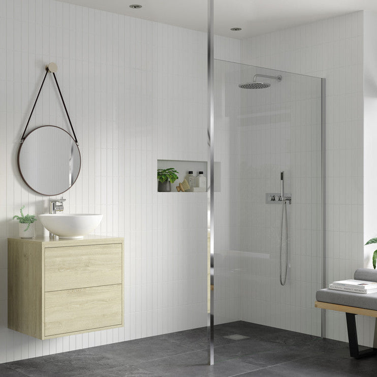 Iconix Wetroom Panel & Floor-to-Ceiling Pole - Chrome