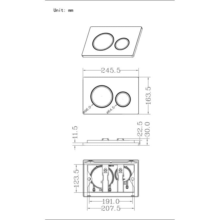 Round Push Button Flushplate
