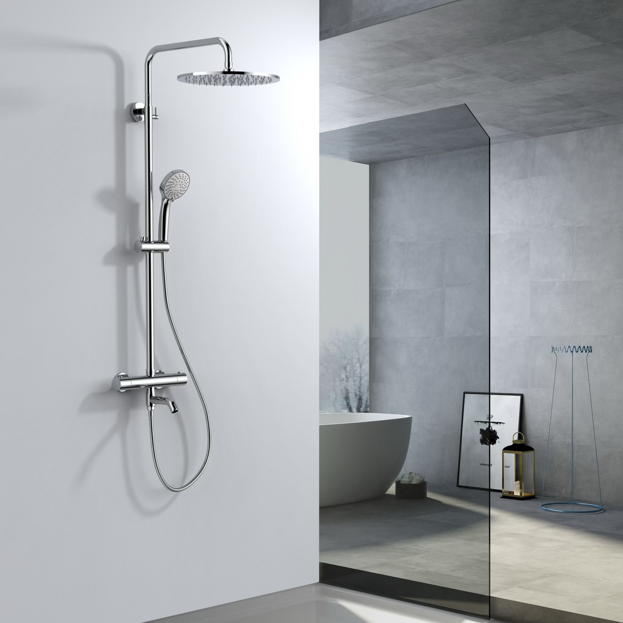 Aviro thermostatic shower mixer polished chrome
