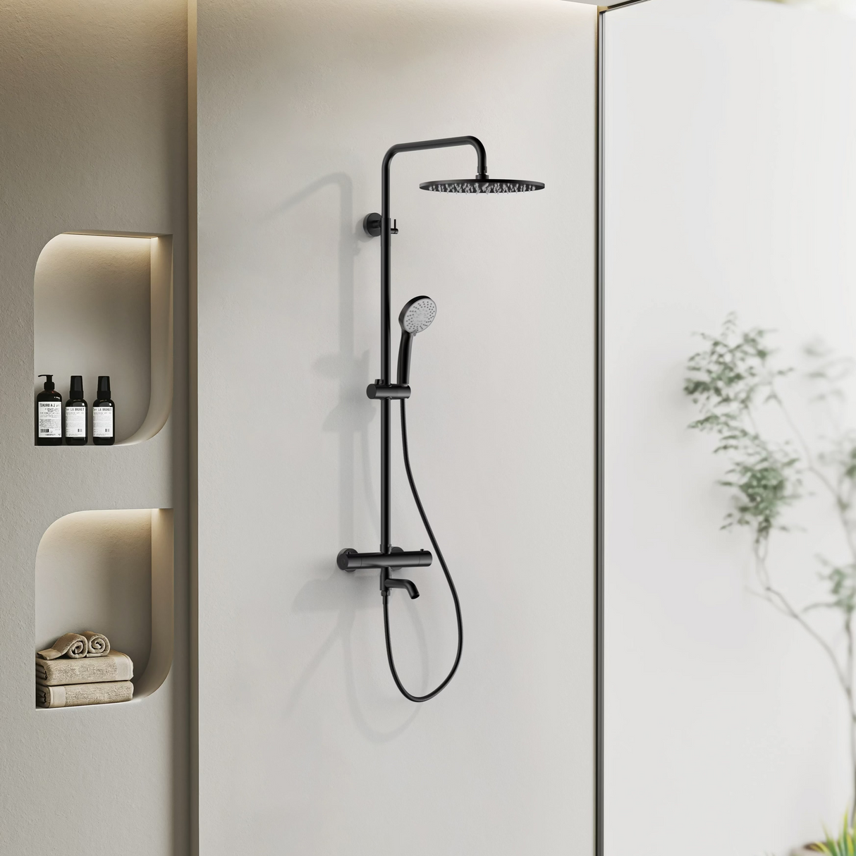 Aviro thermostatic shower mixer matte black