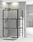 Saito Matte Black shower Enclosure 1000MM X 800MM - 800MM Door